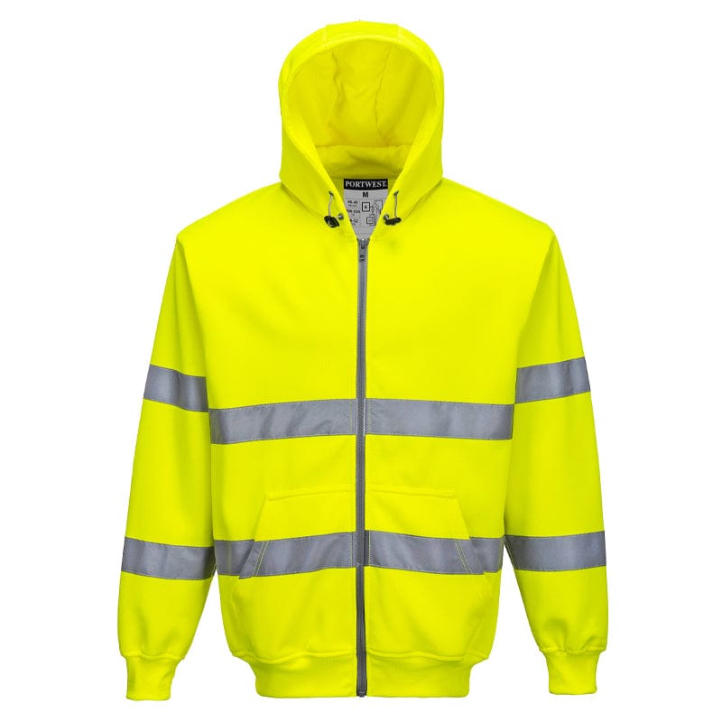 yellow b305 high vis work hoodie