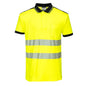 yellow black cotton hi vis tee