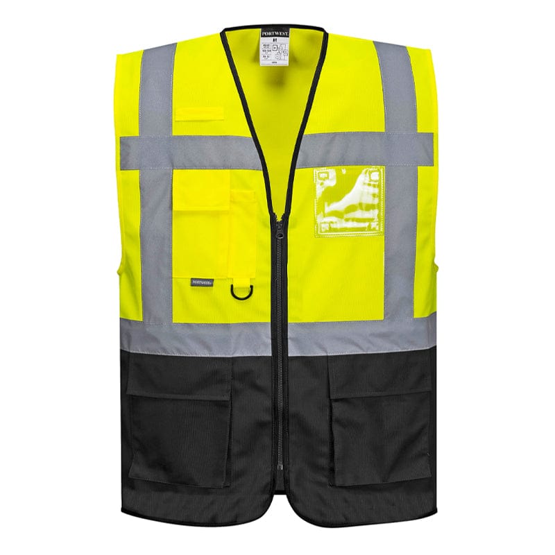 yellow black portwest warsaw vest