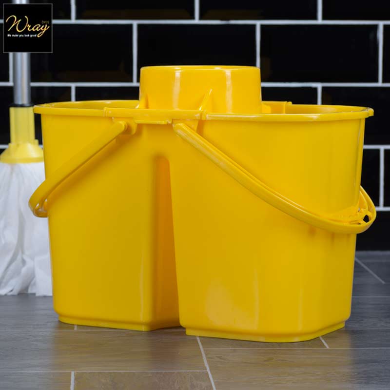 yellow central wringer mop bucket