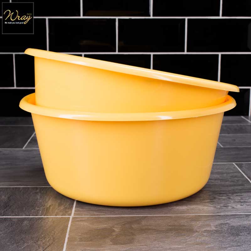 yellow food safe round plastic bowl