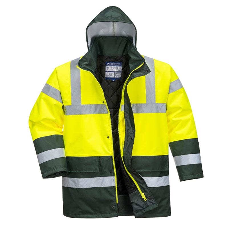 yellow green two tone coat