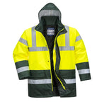 yellow green two tone coat