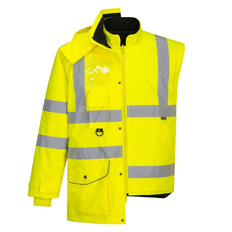 yellow hi vis 7 n 1 jacket