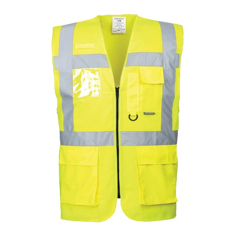 yellow hi vis zip vest
