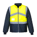 yellow navy hi vis jacket