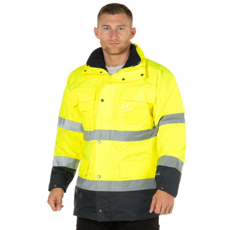 yellow navy hi vis lite jacket