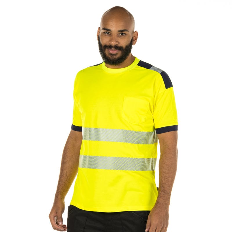 yellow navy hi vis tshirt