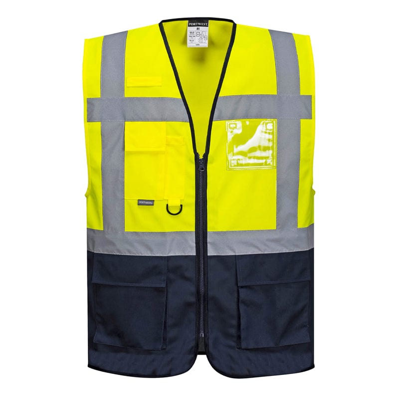 yellow navy lightweight waistcoat