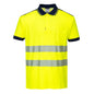 yellow navy reflective polo