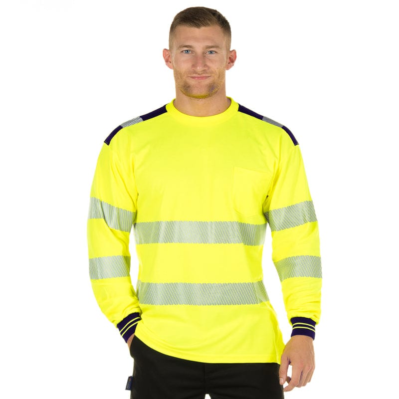yellow navy t185 long sleeve