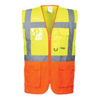 yellow orange two tone hi vis vest