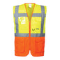 yellow orange two tone hi vis vest