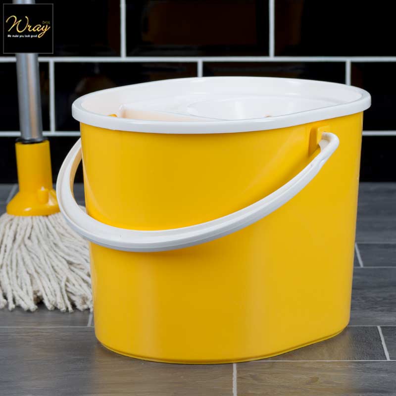 yellow oval mop bucket