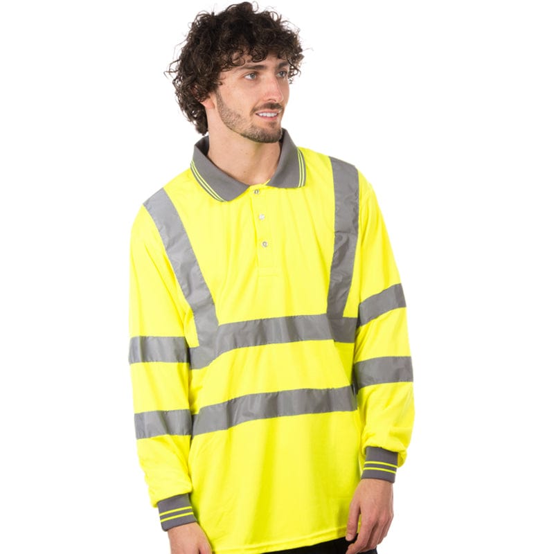 yellow portwest long sleeve polo