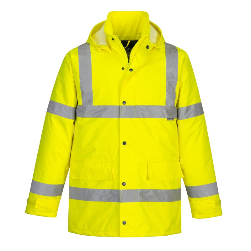yellow portwest traffic jacket