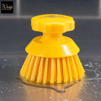 yellow round hand scrubbing brush
