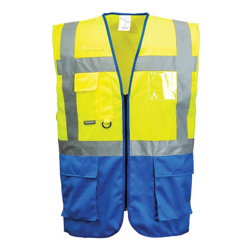 yellow royal contrast executive vest