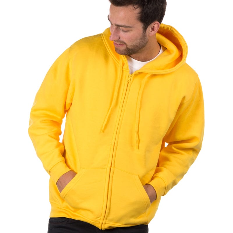yellow self coloured zip hoodie