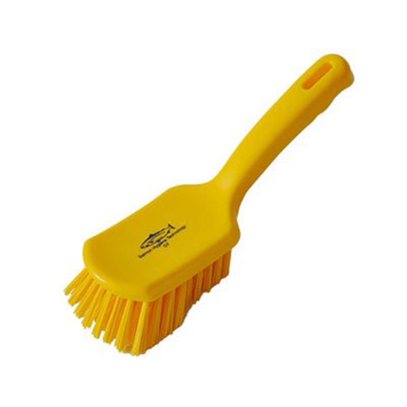 yellow short handle churn brush