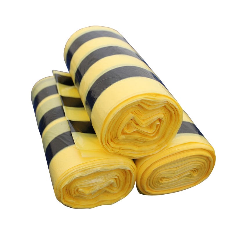 yellow tiger striped clinical sacks