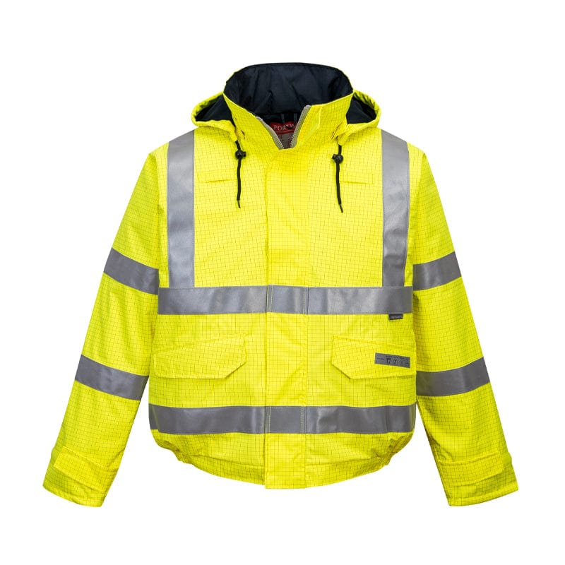yellow waterproof bomber jacket s773