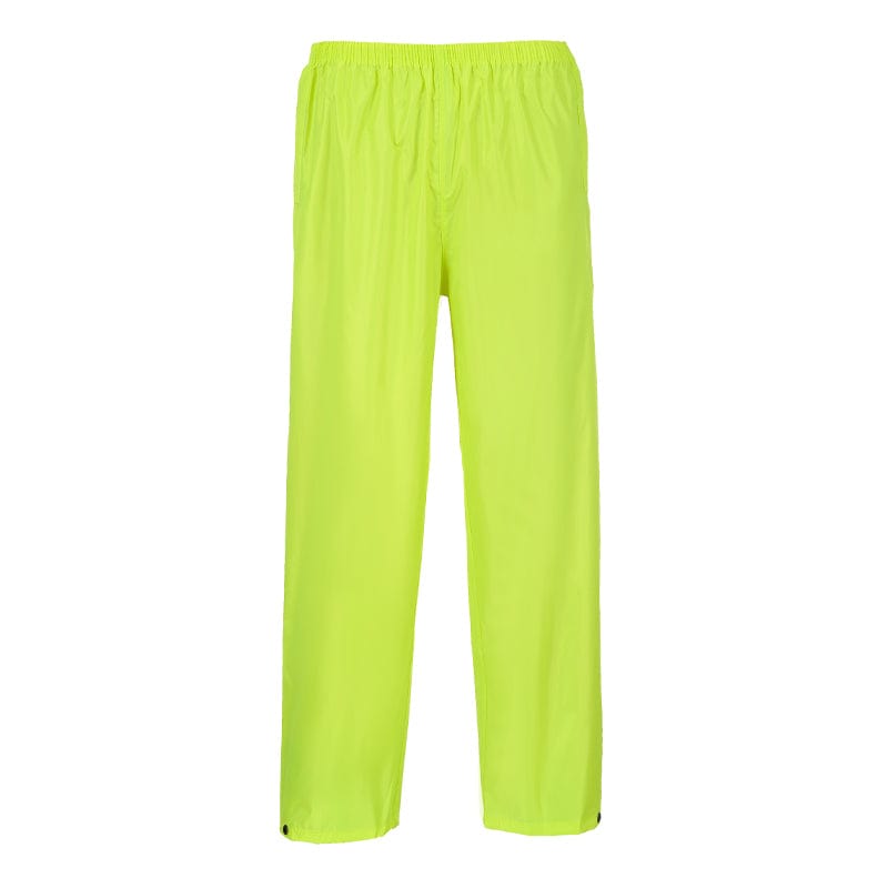 yellow waterproof trousers